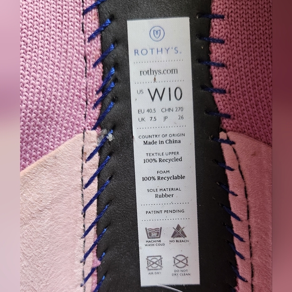 Rothy’s The Round Flat Pink Begonia Round Toe Knit Ballet Flats womens 10 euc - Picture 6 of 8